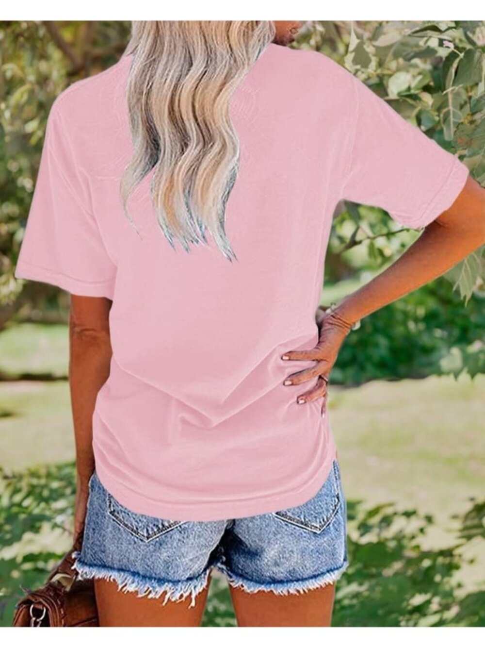 Women's Pink Crew Neck Short Sleeve Sunflower Graphic Vintage Tee Shirts Tops - Picture 5 of 5